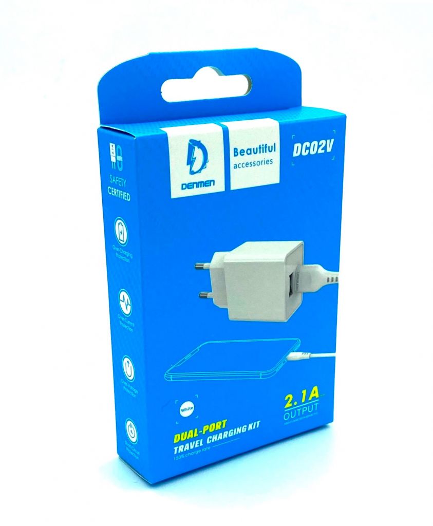 شارژر دیواری دنمن مدل DC02V به همراه کابل تبدیل MicroUSB