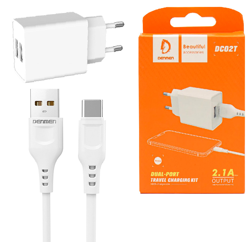 شارژر دیواری دنمن مدل DC02T به همراه کابل تبدیل MicroUSB