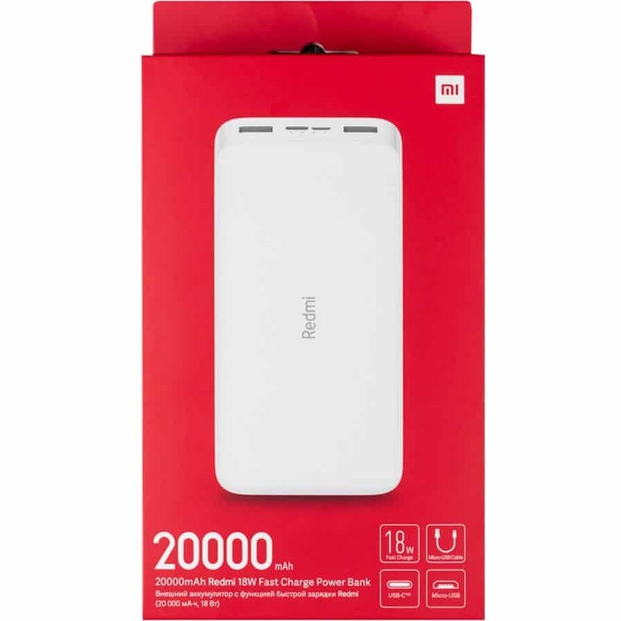 پاوربانک شیائومی Redmi 18w Fast charge ظرفیت 20000 میلی‌آمپر‌ساعت