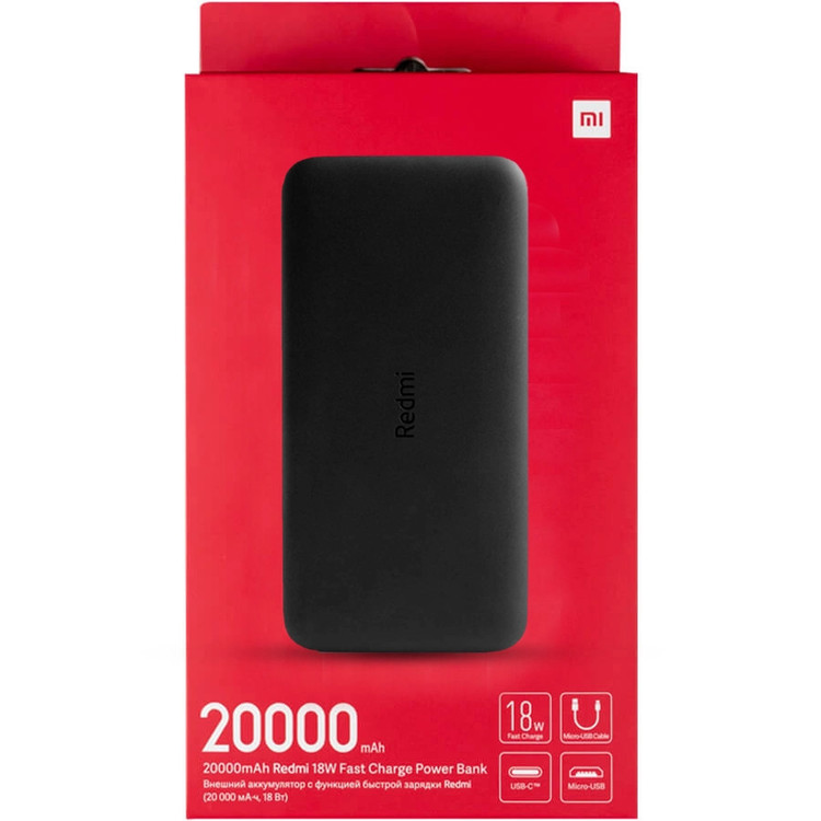 پاوربانک شیائومی Redmi 18w Fast charge ظرفیت 20000 میلیآمپرساعت
