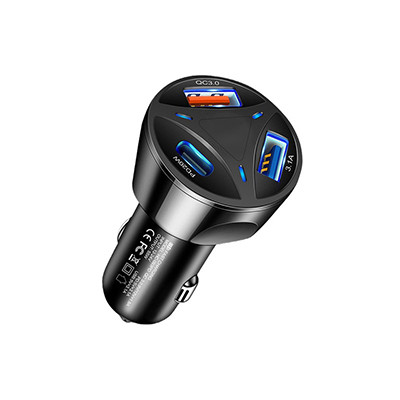 شارژر فندکی سوپرفست سه پورت 55 وات مدل KING