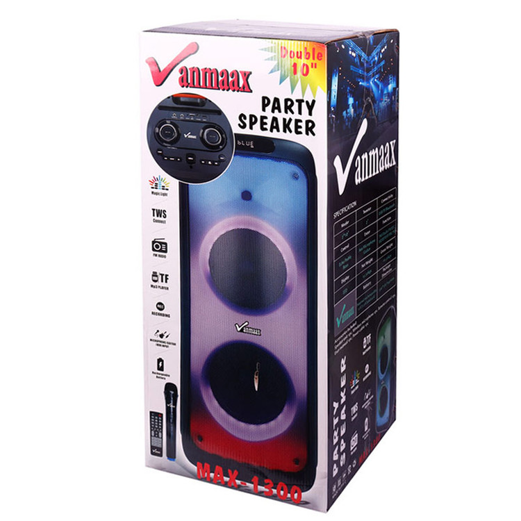 اسپیکر شارژی چمدانی VANMAAX پارتی باکس 2 ساب 10مدل 1300