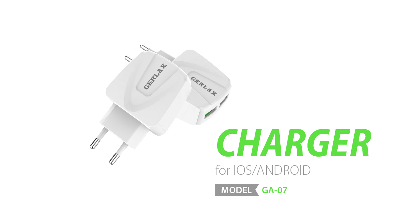 کله شارژر و کابل اصلی جرلکس مدل GA 07به همراه کابل شارژ تایپ سی