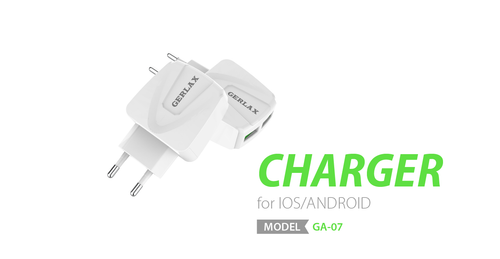 کله شارژر و کابل اصلی جرلکس مدل GA 07به همراه کابل شارژ تایپ سی