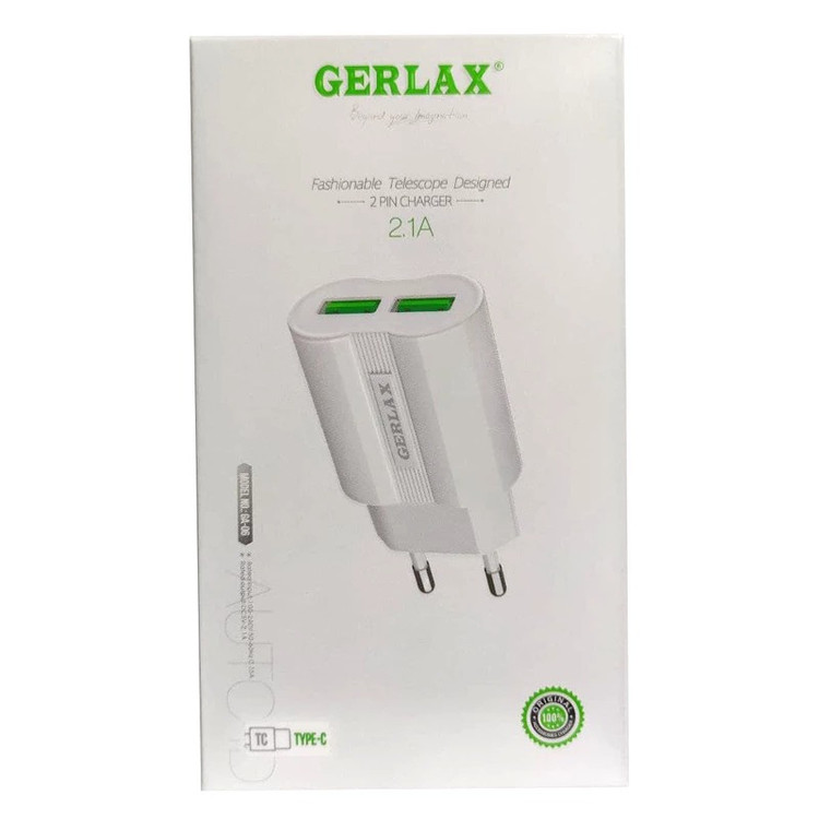 کله شارژر و کابل اصلی جرلکس مدل GA 06 به همراه کابل شارژ تایپ سی