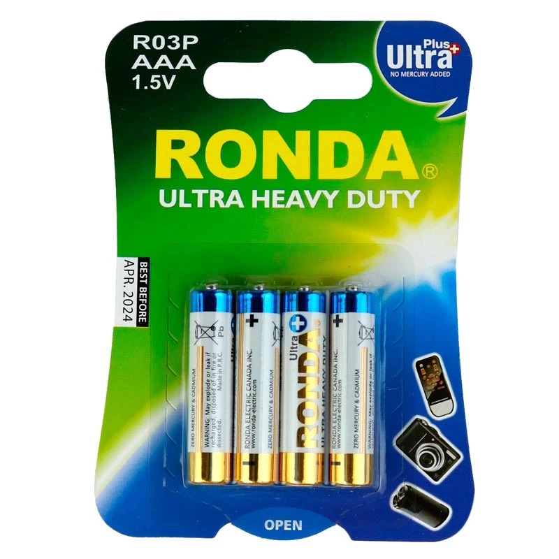 باتری قلمی روندا مدل Ultra HEAVY DUTY بسته 4 عددی