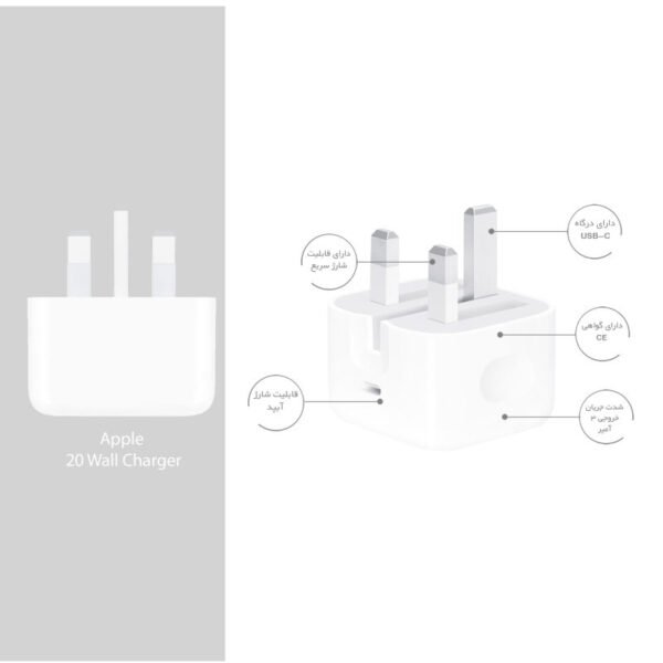 آداپتور Apple 20W USB-C A2344 مدل 2021