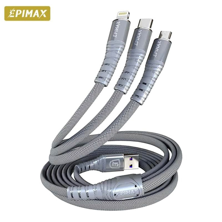 کابل سه سر فست شارژ اپی مکس طول 1.2 متر مدل EC-24