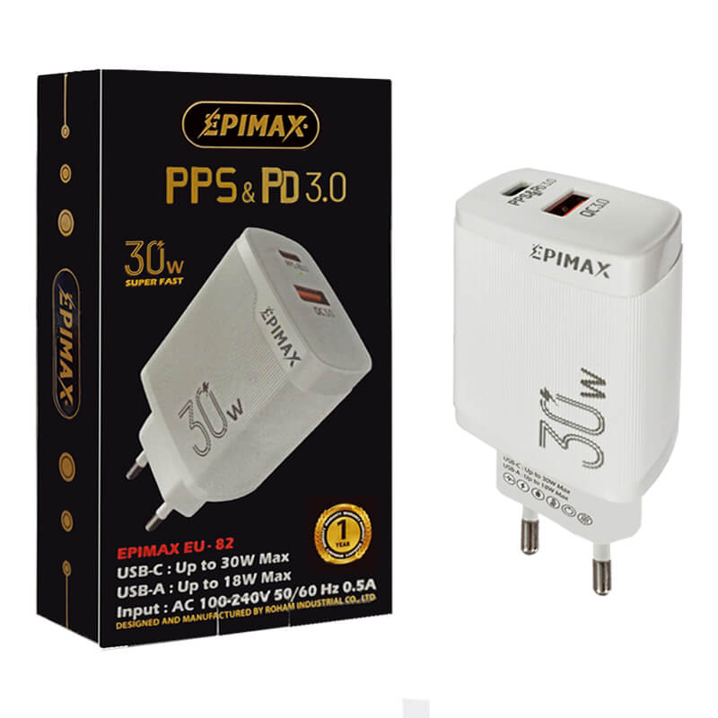 کله شارژر EPIMAX EU-82 USB+PD 30W