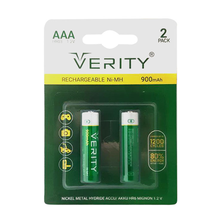 باتری شارژی نیم قلمی 900MAH VERITY