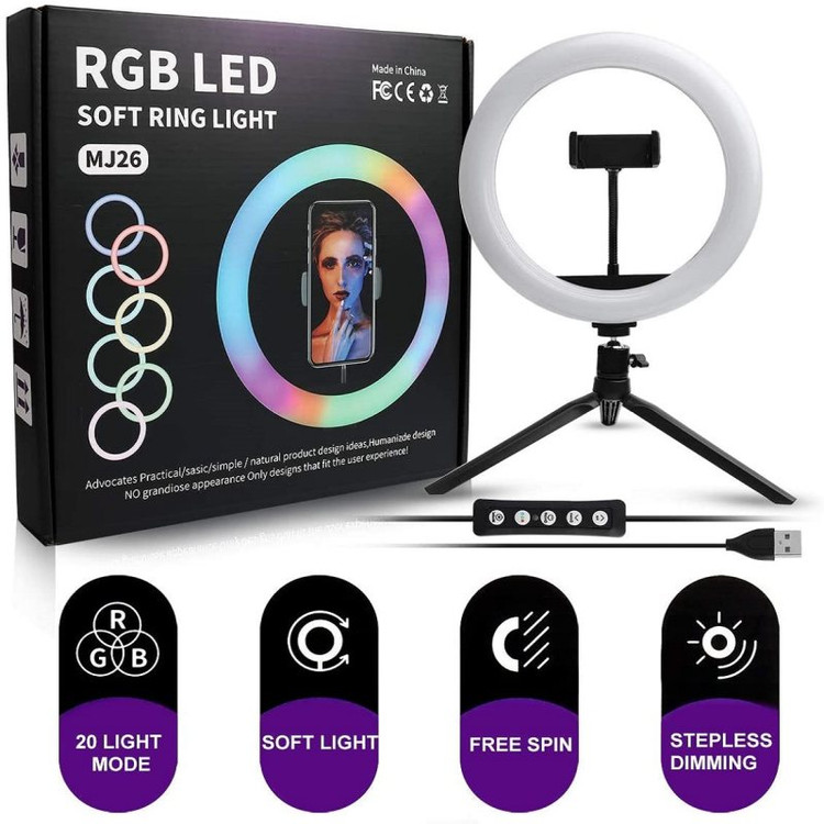 رینگ لایت 10 اینچ RING LIGHT MJ26 RGB